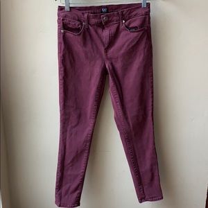 3/$25 Gap Burgundy Mid Rise Skinny Jeans, 6 / 28 R